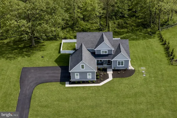 an aerial view of a house