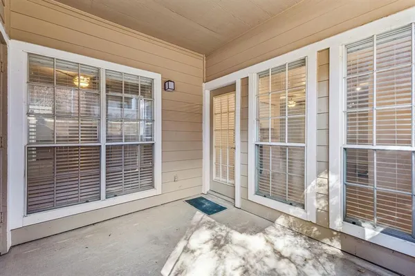 a view of a door with a window