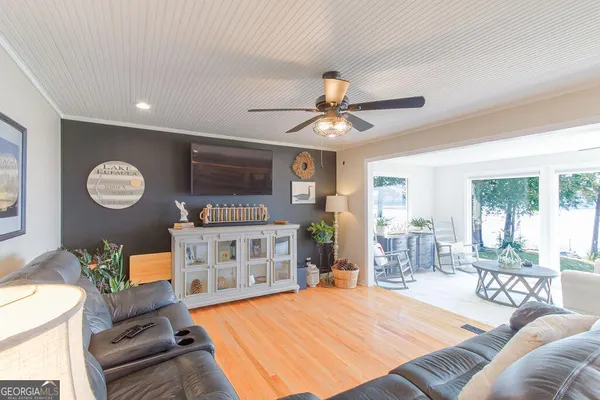 a living room with furniture