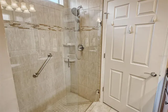 a bathroom with a shower