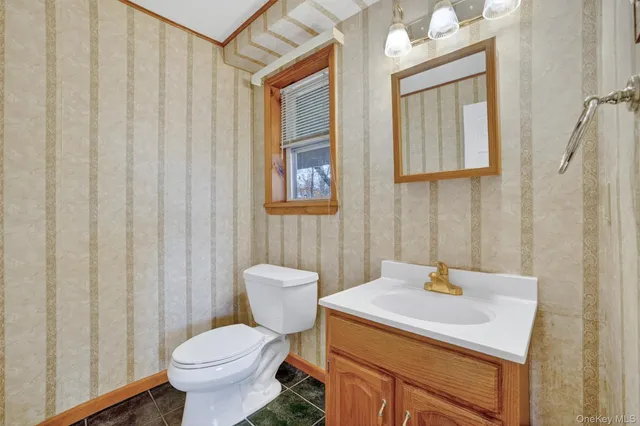 a bathroom with a sink toilet and vanity