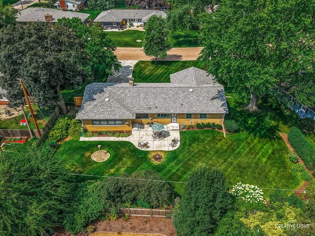 an aerial view of multiple house