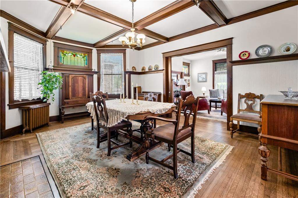 47 Ralston Place Mt. Lebanon, PA 15216 - Photo 16 of 44 Expansive dining room with coffered ceilings and elegant architectural detail