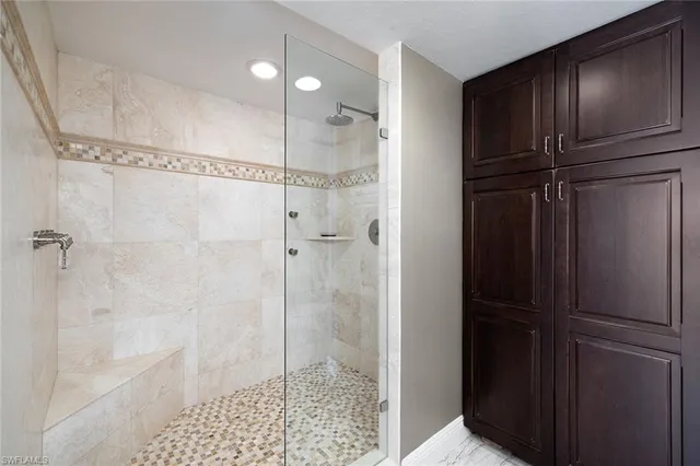 a bathroom with a shower