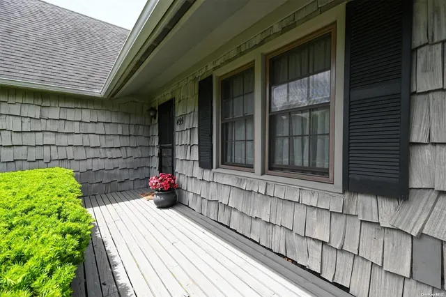 a view of porch with seating space