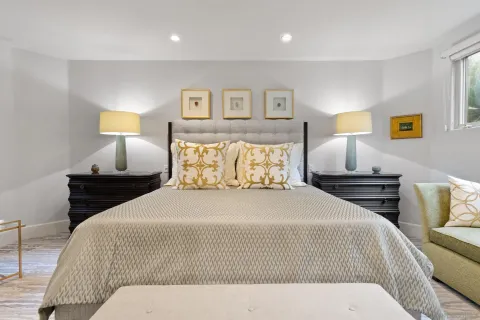 a bathroom with a bathtub and shower