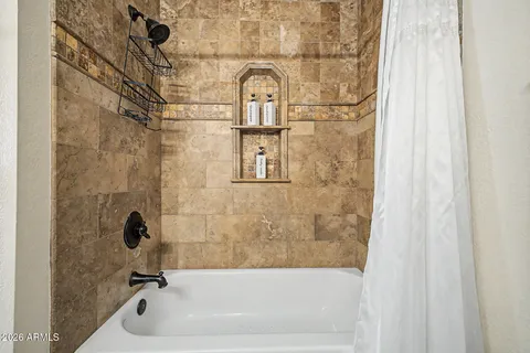 a bathroom with a tub