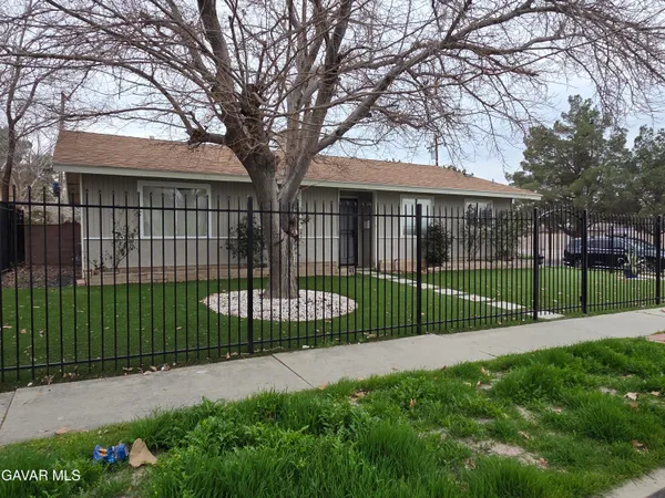 a view of a backyard with a garden and trees
