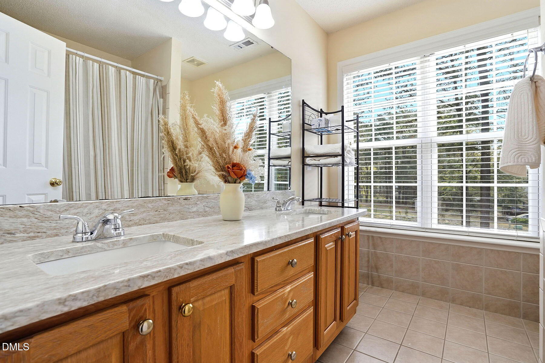 317 Atkinson Farm Circle Garner, NC 27529 - Photo 19 of 29 a bathroom with a granite countertop sink and a large mirror