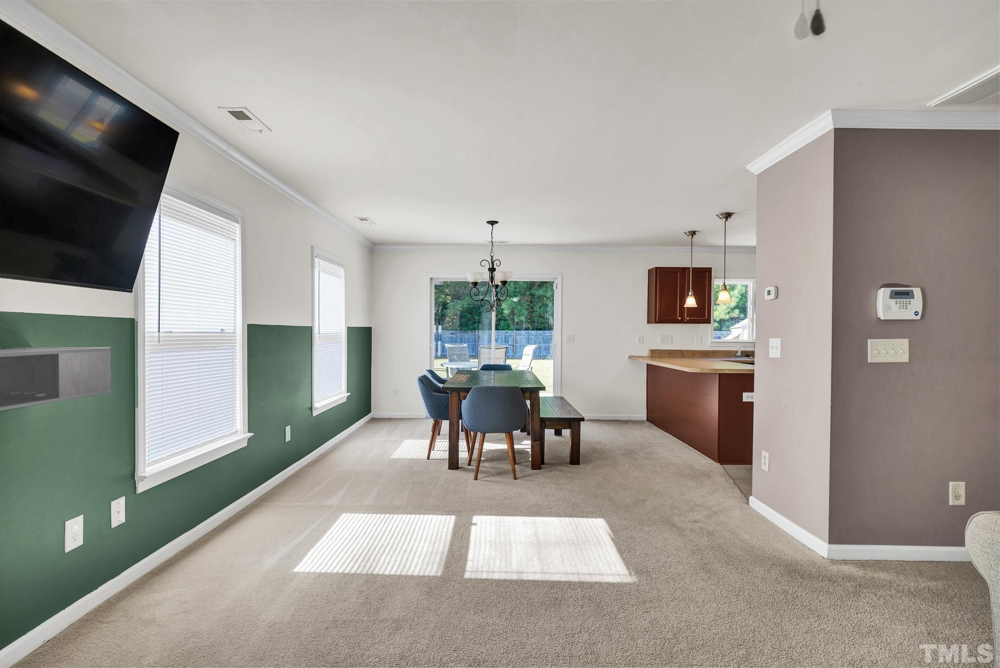 209 Lodestone Drive Durham, NC 27703 - Photo 6 of 30 a living room with furniture a fireplace and a flat screen tv