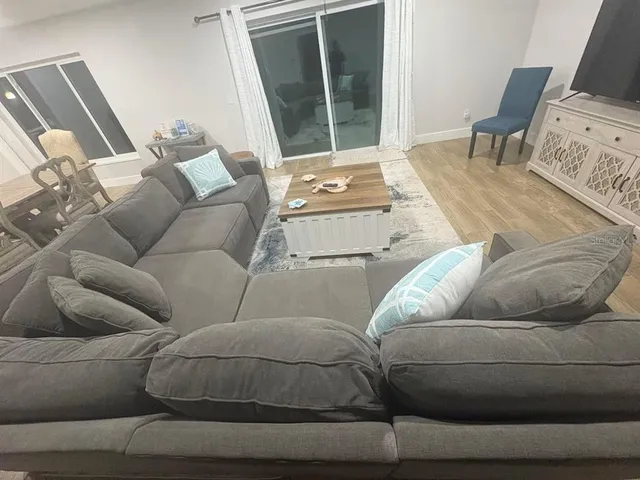 a living room with furniture