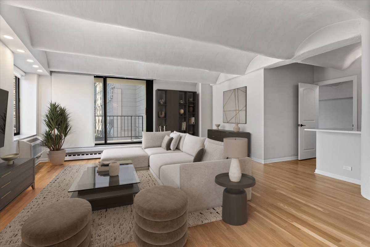 345 North Canal Street, Unit 608 Chicago, IL 60606 - Photo 12 of 27 a living room with furniture and a large window