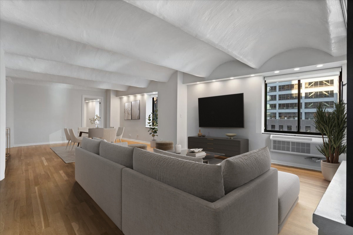 345 North Canal Street, Unit 608 Chicago, IL 60606 - Photo 15 of 27 a living room with furniture and a flat screen tv