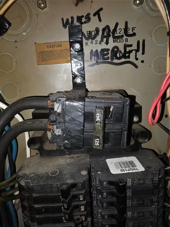 a close view of water heater room