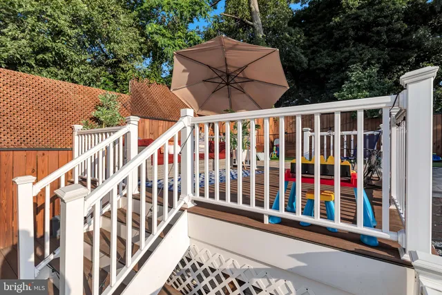 an outdoor space with seating