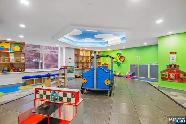 a room with gym equipment