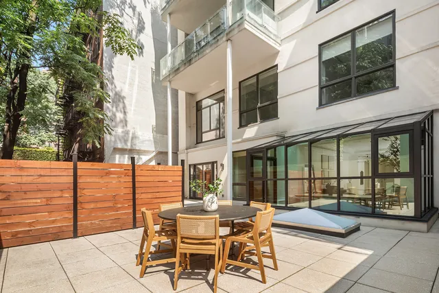 a view of outdoor space with seating area
