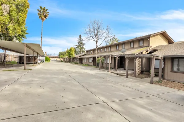 a view of a house with sitting area