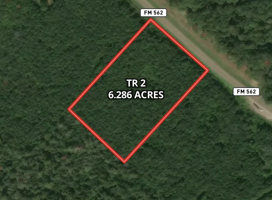 7644 Fm 562 Anahuac, TX 77514 - Photo 1 of 9 6.286-acre tract of land, designated as TR 2, bordered by trees and located along FM 562.