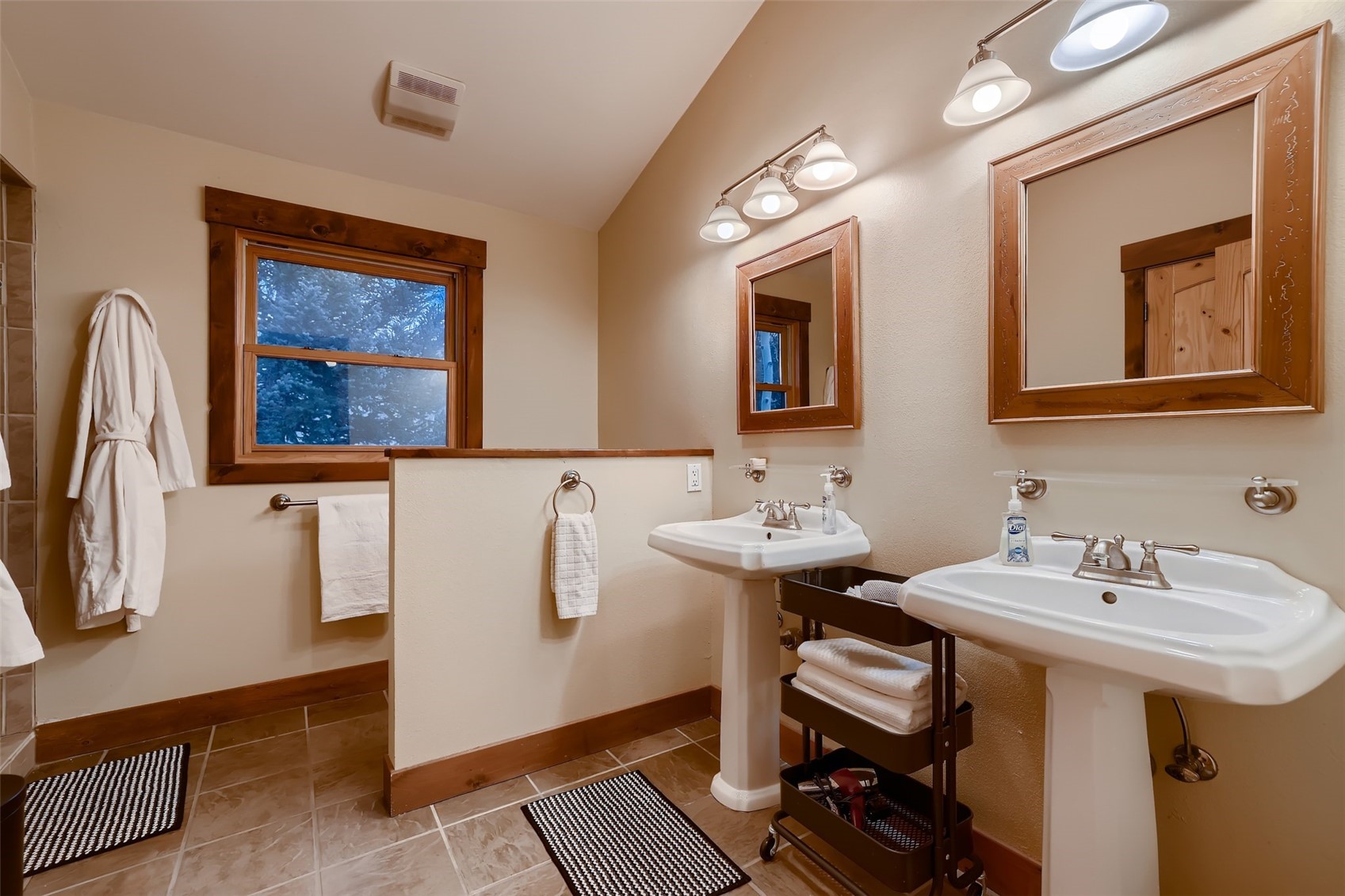 490 Adventure Road Alma, CO 80420 - Photo 22 of 28 Bathroom with vaulted ceiling and tile patterned floors