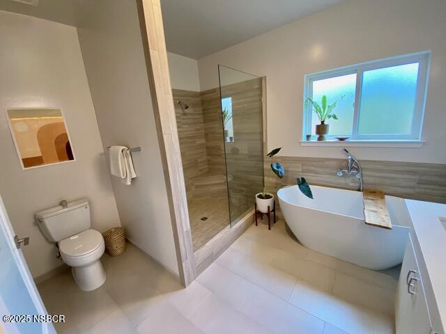 0 Old Mission Drive Solvang, CA 93463 - Photo 38 of 68 a bathroom with a granite countertop sink a toilet a mirror and shower