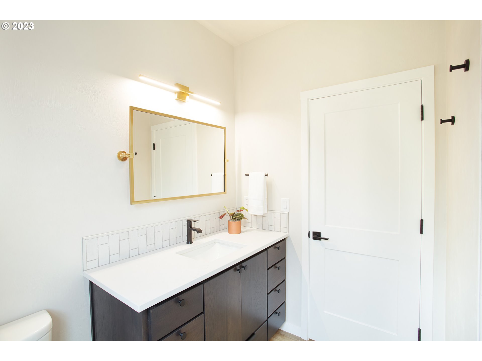806 Salmonberry Street Springfield, OR 97477 - Photo 8 of 31 a bathroom with a sink vanity and a mirror