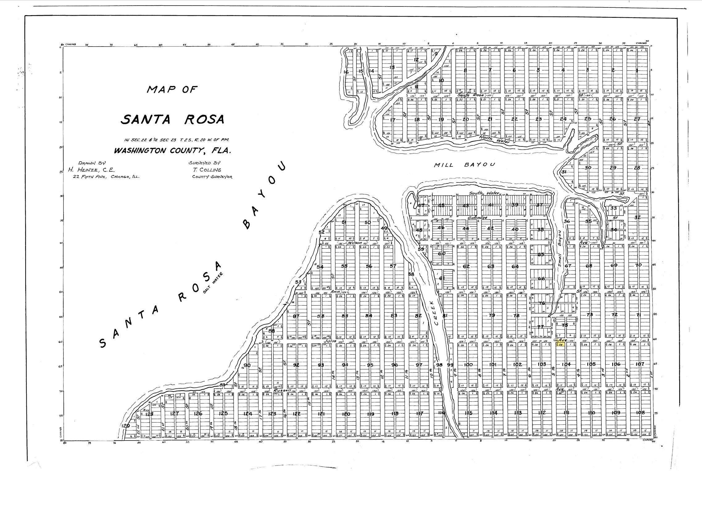 Lot 24 South 3rd Street Santa Rosa Beach, FL 32459 - Photo 4 of 5 Plat Map Lot 24 in yellow
