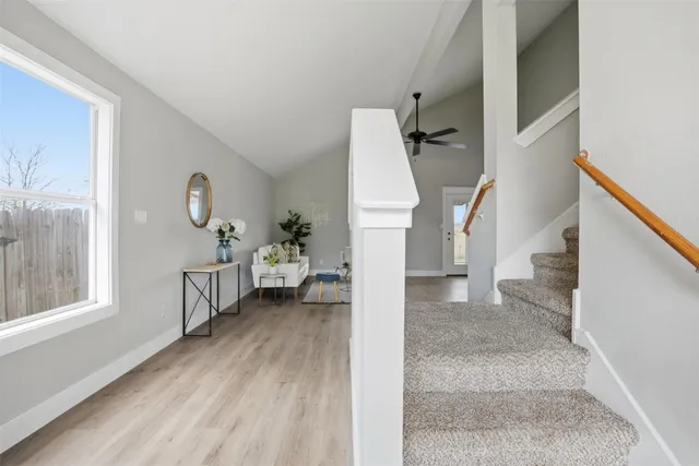 a view of entryway with livingroom and furniture