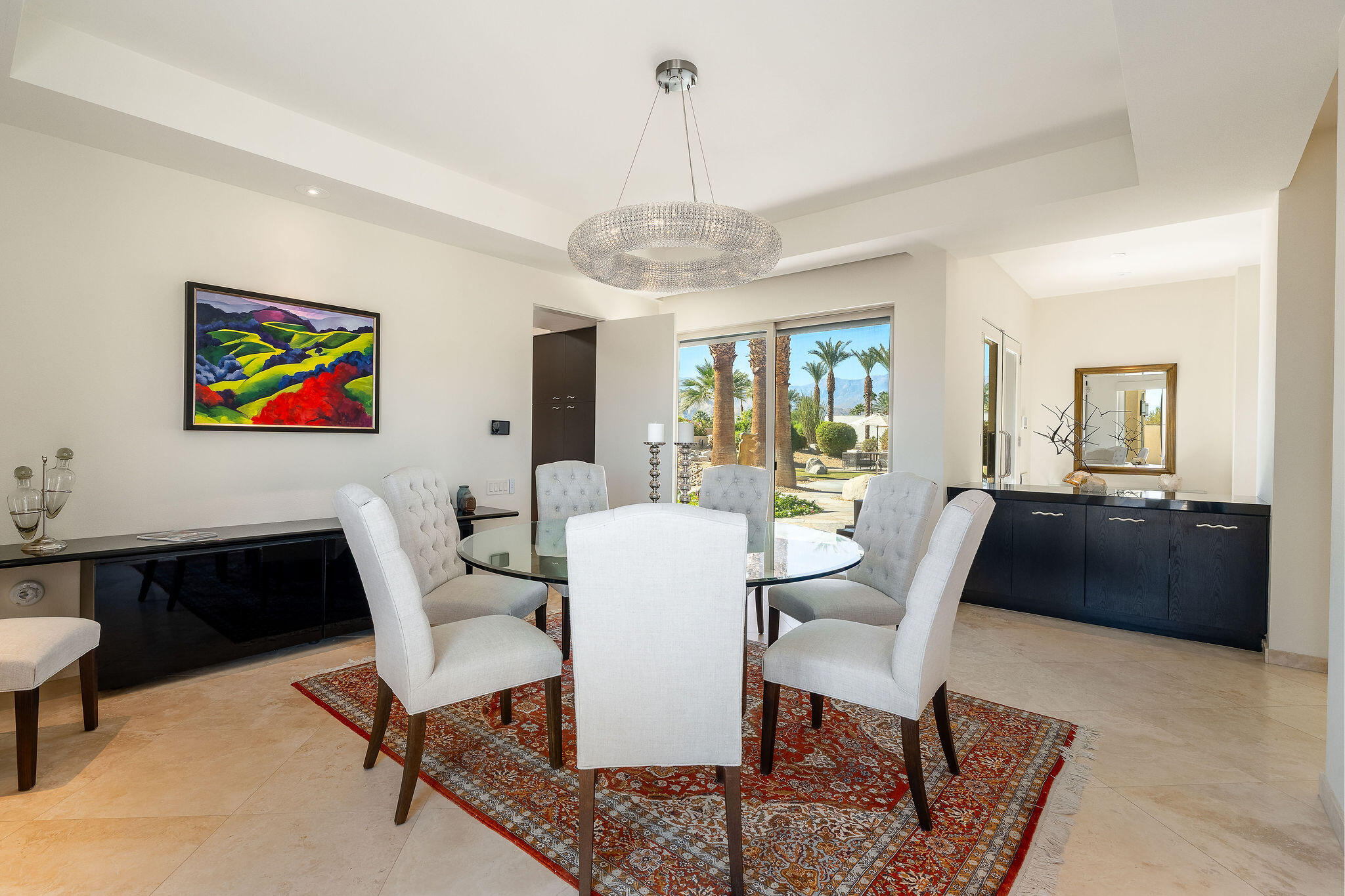 16 Judd Terrace Rancho Mirage, CA 92270 - Photo 20 of 31 a view of a dining room with furniture window and wooden floor