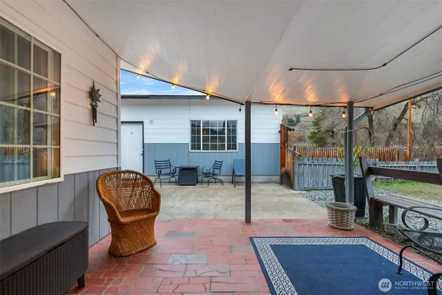 a room with furniture and a gate