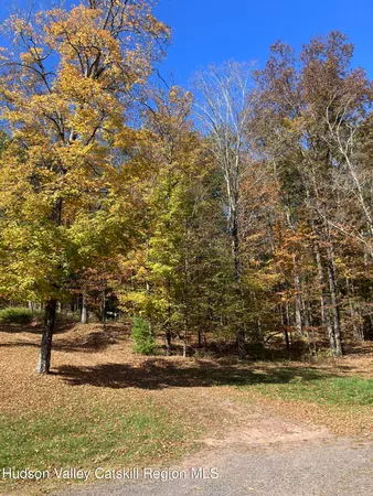 a view of a lake with houses in the back