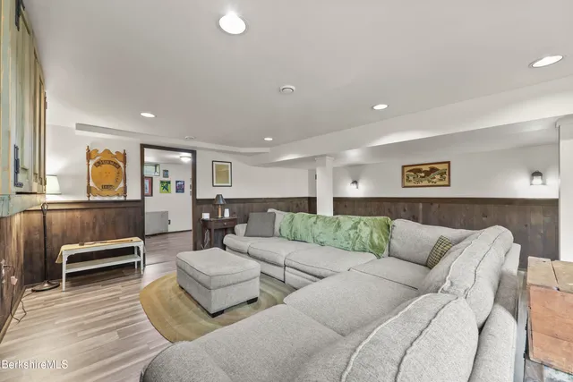 a living room with furniture and a couch