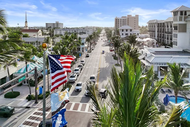 a view of a city with tall buildings
