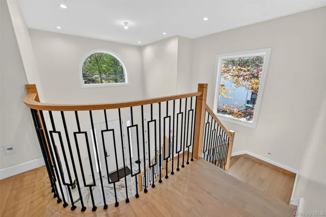 a view of hallway with stairs