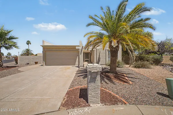 a row of palm trees in front of house