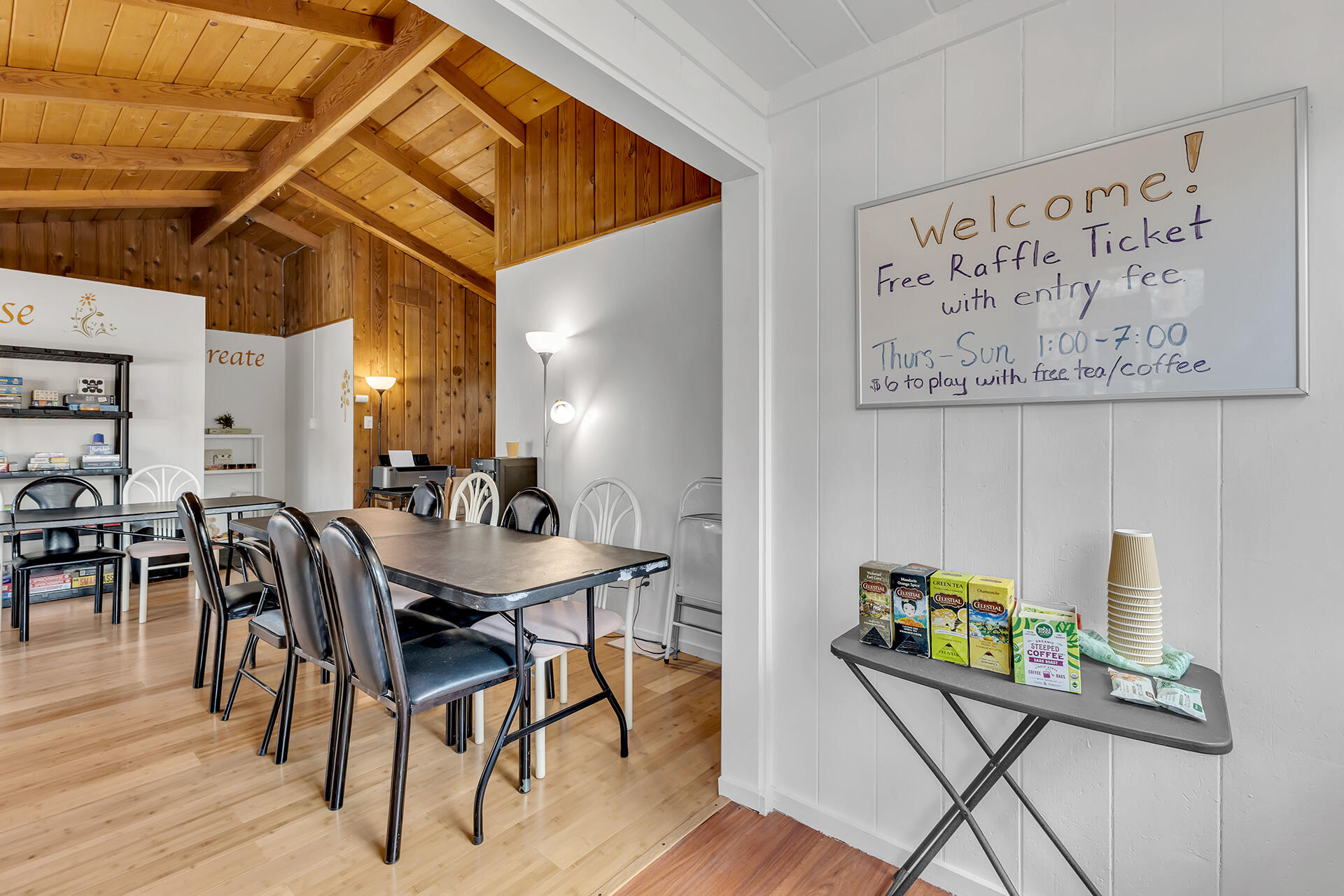 54585 North Circle Drive Idyllwild, CA 92549 - Photo 31 of 58 a dining room with a wooden table and chairs