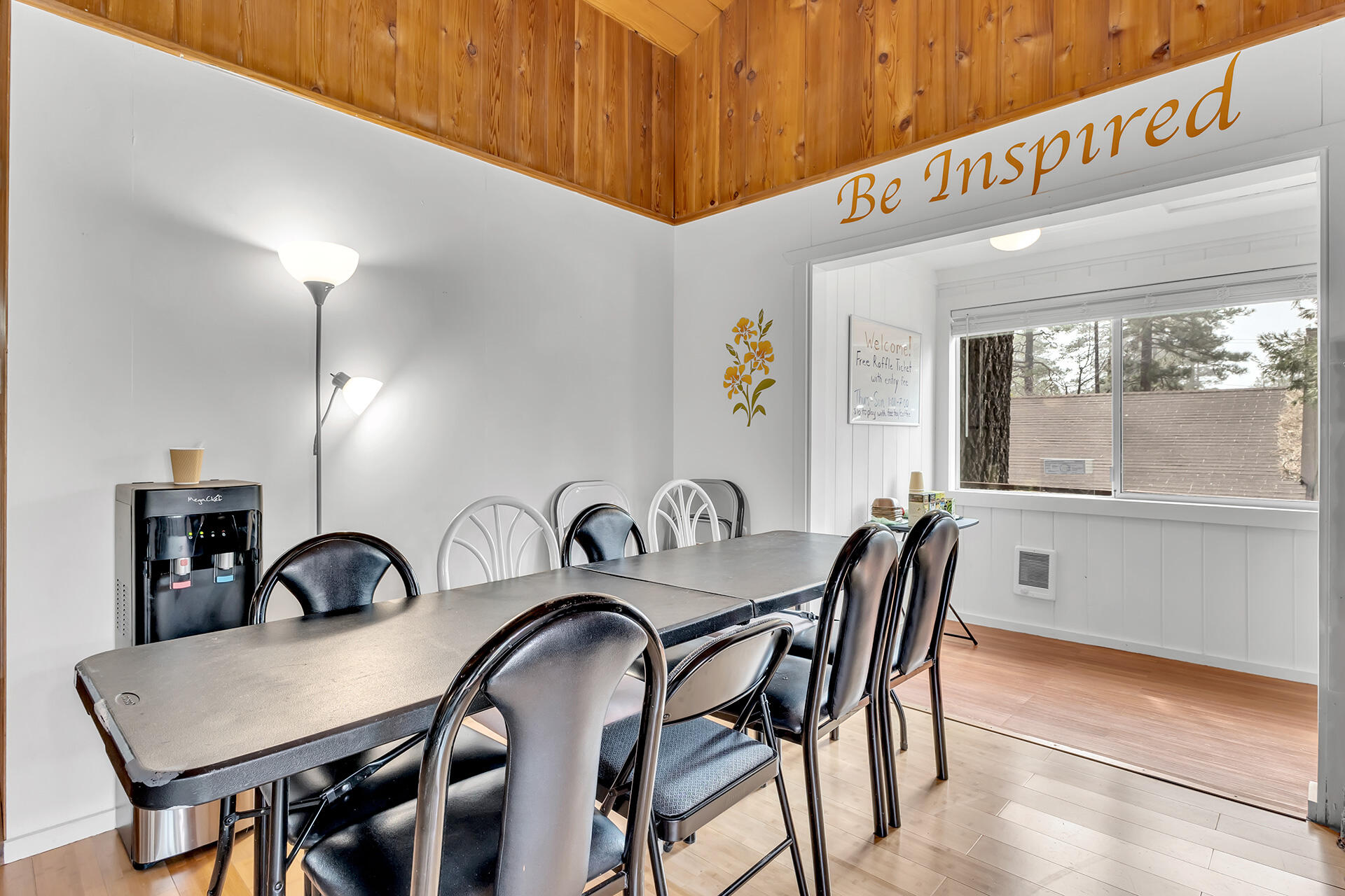 54585 North Circle Drive Idyllwild, CA 92549 - Photo 32 of 58 a dinning table sitting in a kitchen next to a window