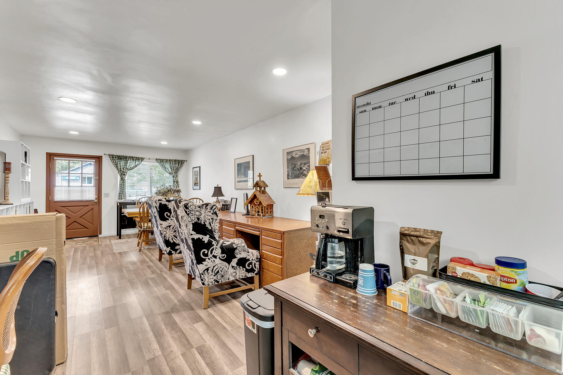 54585 North Circle Drive Idyllwild, CA 92549 - Photo 9 of 58 a view of a workspace with furniture and wooden floor