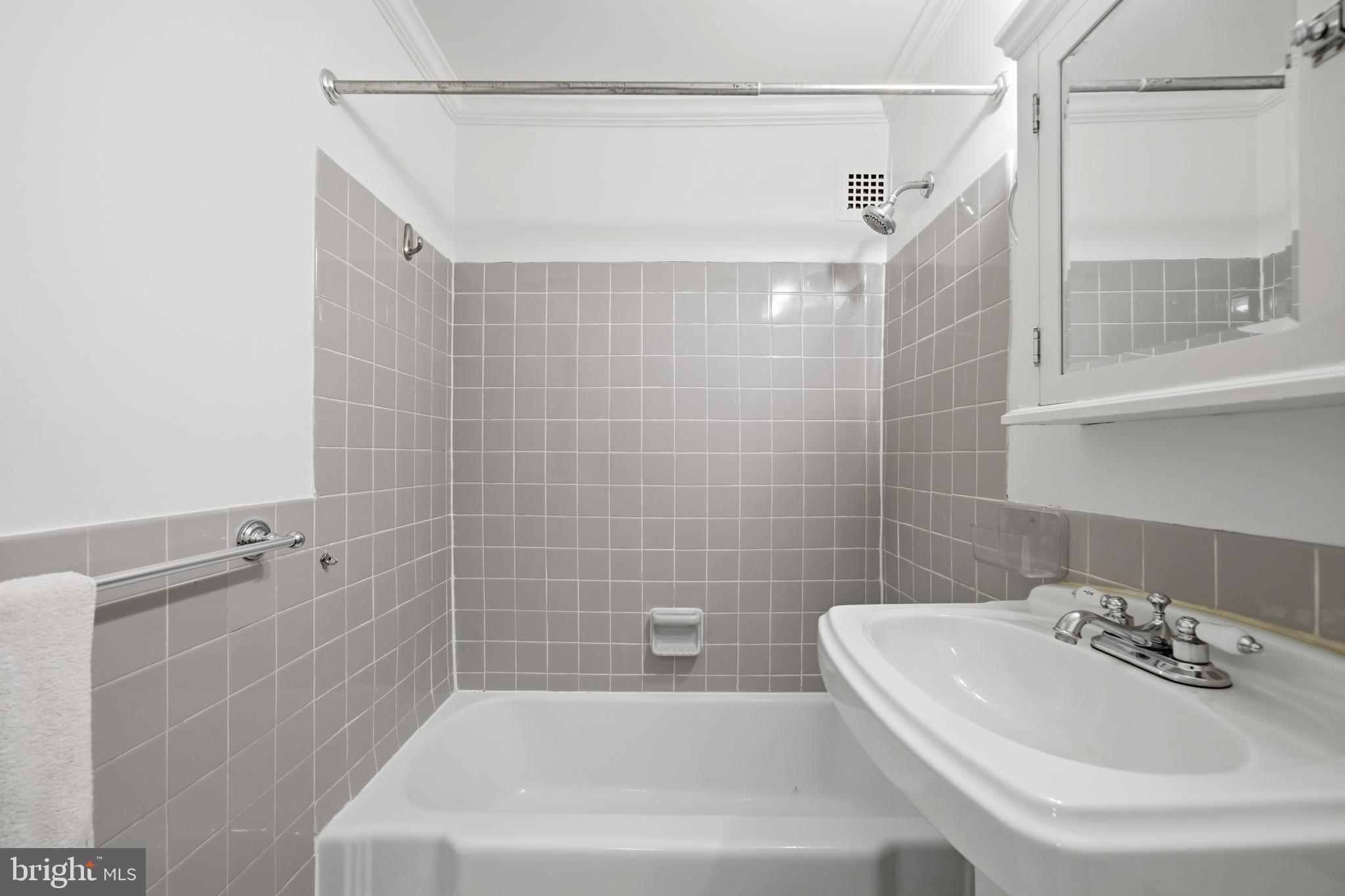 4000 Tunlaw Road Northwest, Unit 220 Washington, DC 20007 - Photo 23 of 30 a bathroom with a sink a bathtub and shower