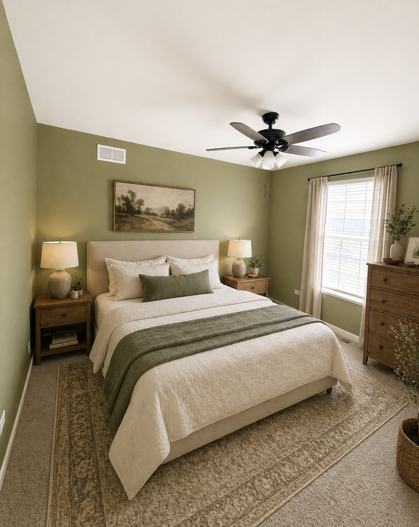 713 Long Ridge Trail Minooka, IL 60447 - Photo 9 of 40 a bedroom with a bed and a chandelier