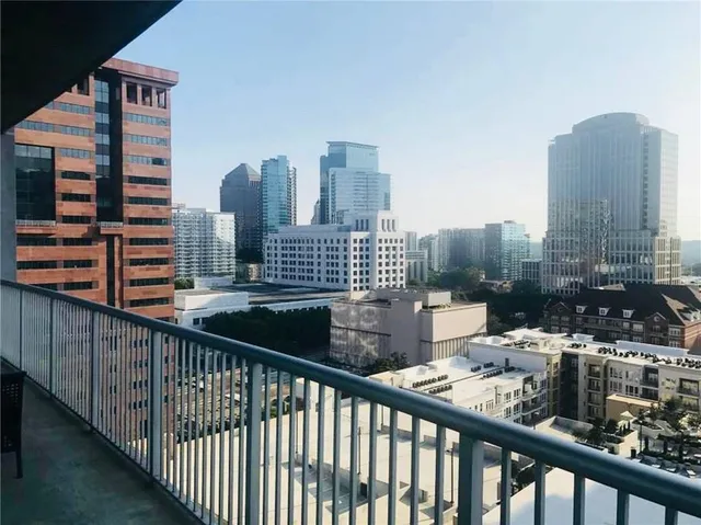 a view of city from balcony