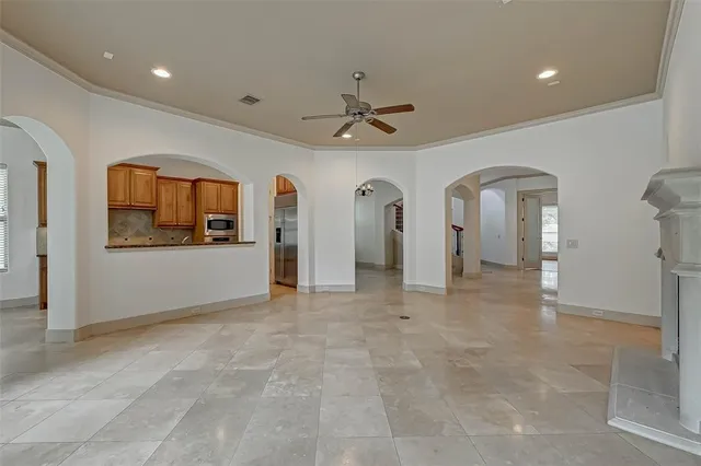 a view of a hallway with entryway