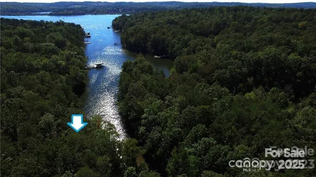 an aerial view of a house with lots of trees