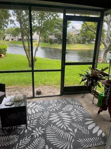 a view of a garden from a patio