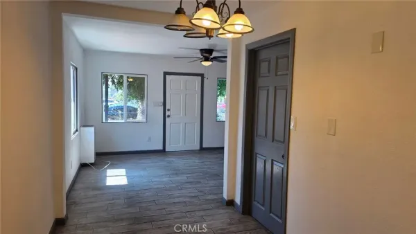 a view of entryway with chandelier
