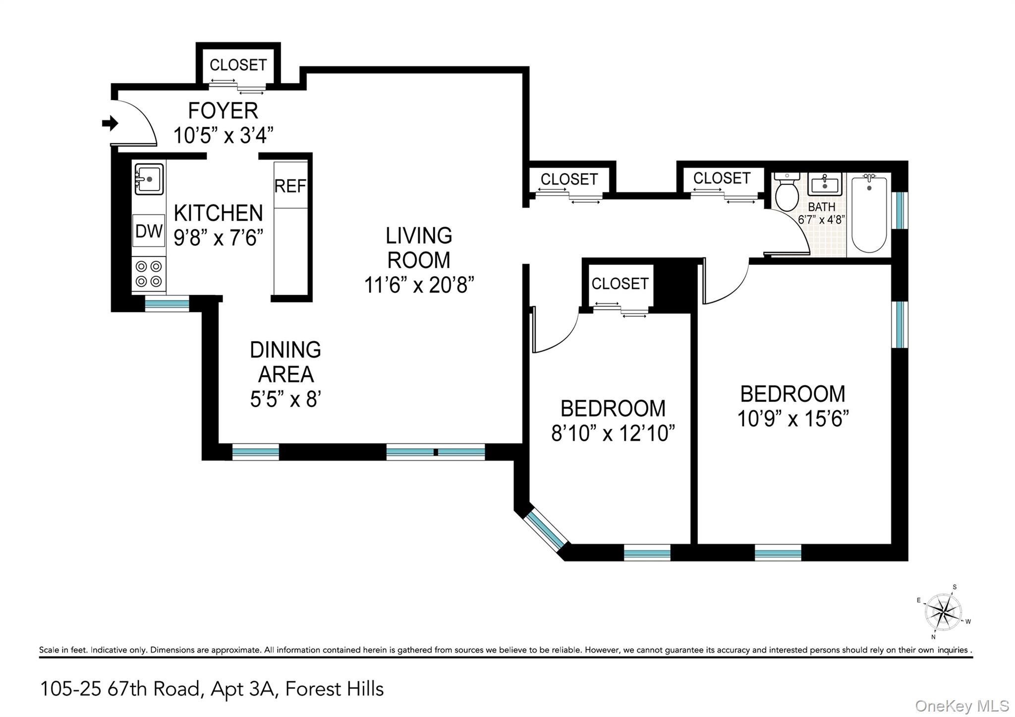 105-25 67th Road, Unit 4A Queens, NY 11375 - Photo 7 of 7 Floor plan