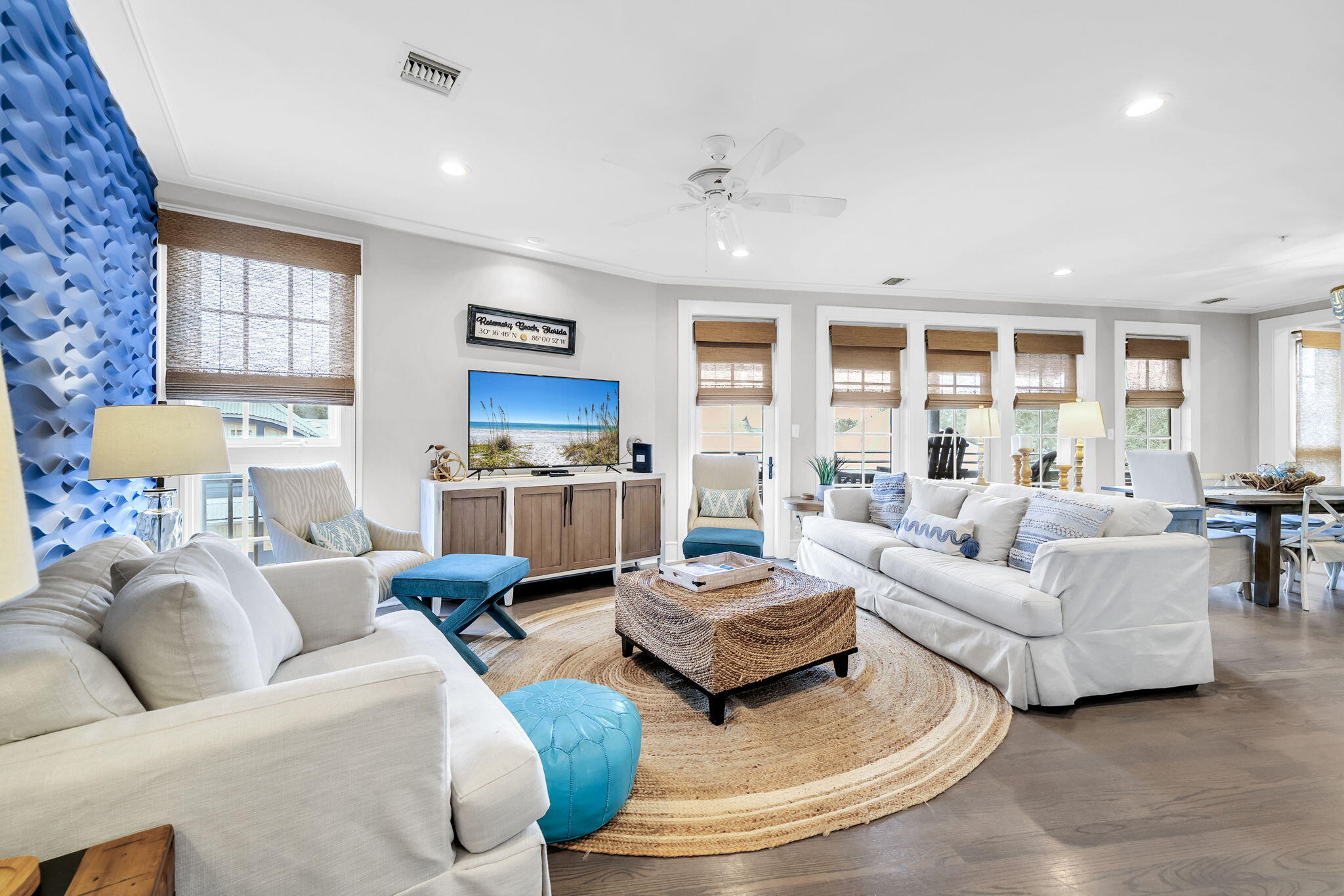 82 South Barrett Square, Unit 3E Inlet Beach, FL 32461 - Photo 12 of 56 a living room with furniture and a large window