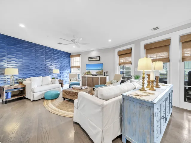 a living room with furniture