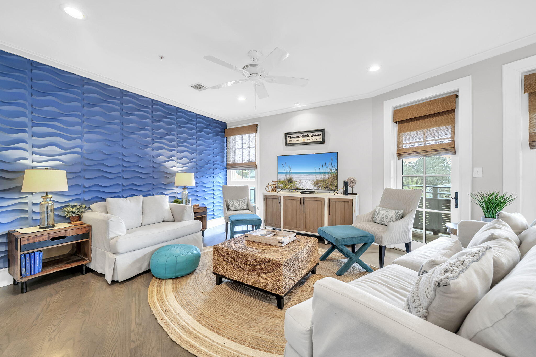 82 South Barrett Square, Unit 3E Inlet Beach, FL 32461 - Photo 10 of 56 a living room with furniture and a large window