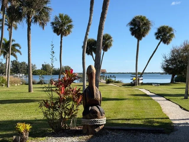 an aerial view of a house with a yard and lake view